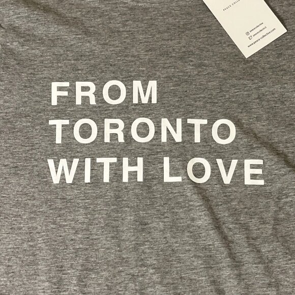 Peace Collective From Toronto With Love Womens Extra Small Gray T-Shirt XS NWT - Picture 2 of 9